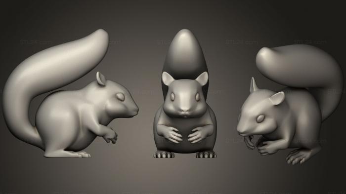 Статуэтки животных (Squirrel104, STKJ_1496) 3D модель для ЧПУ станка